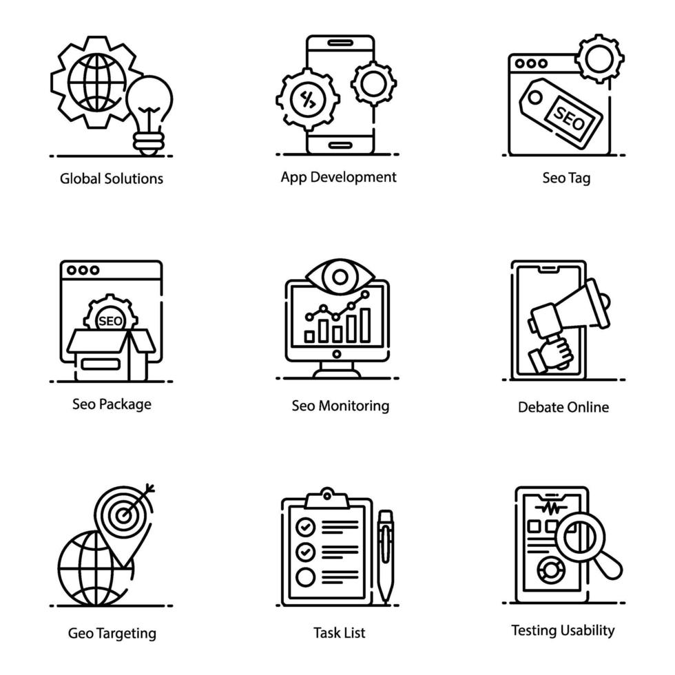 Seo and Freelancing Elements vector