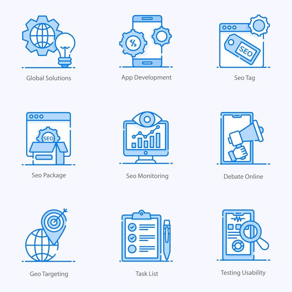 Seo and Freelancing Elements vector