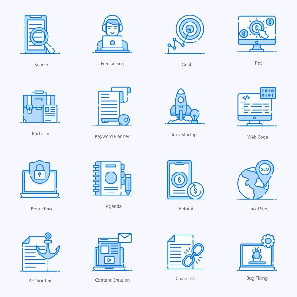 Seo And Web Optimization Icons vector