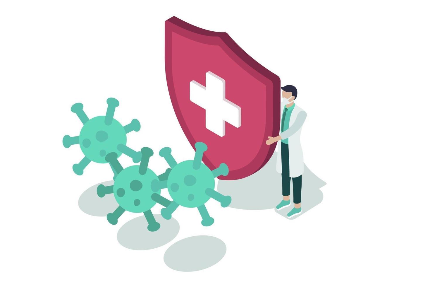 Isometric Virus Protection vector