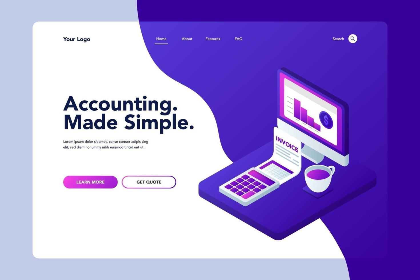 Accounting Landing Page vector