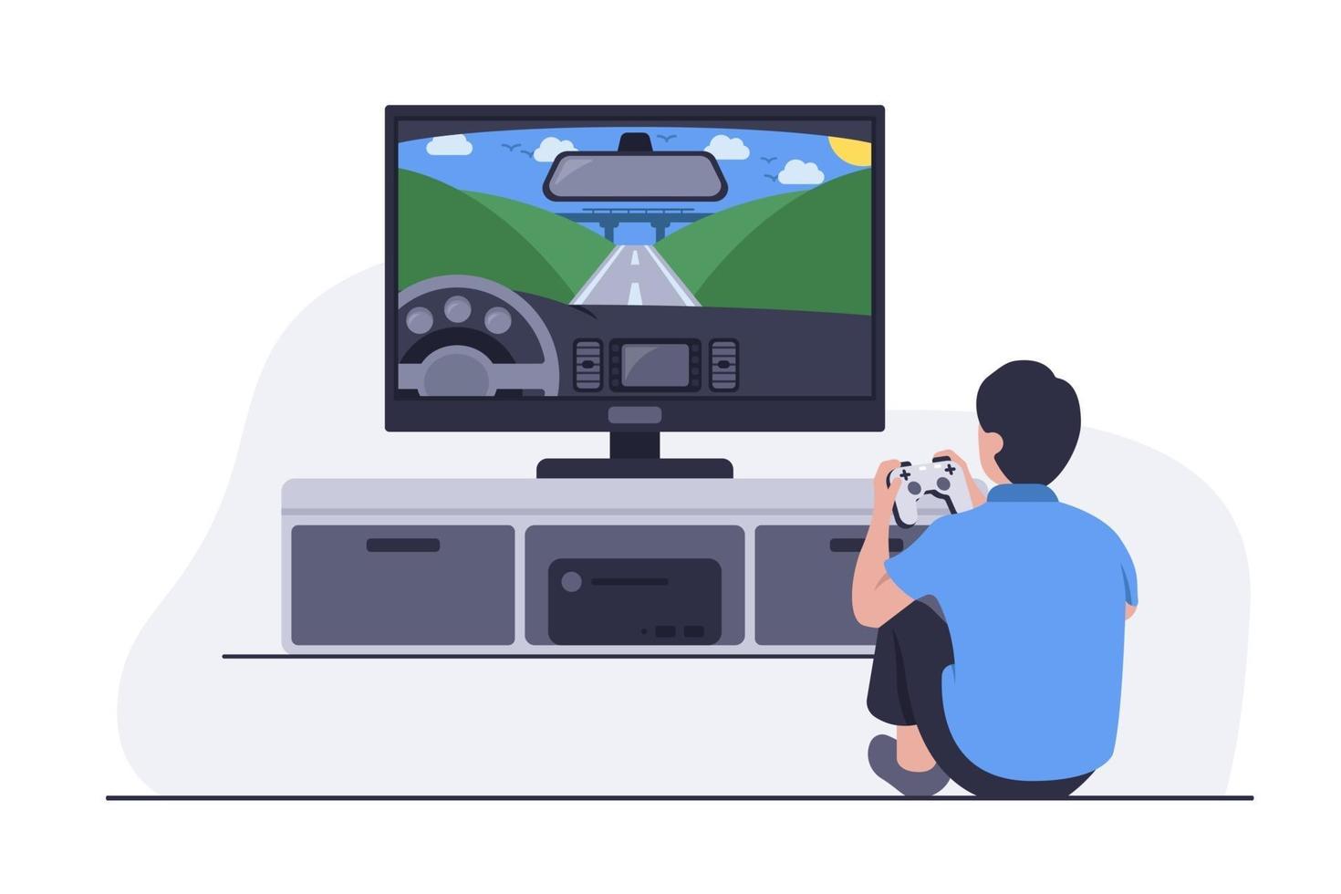 Gamer Kid TV vector
