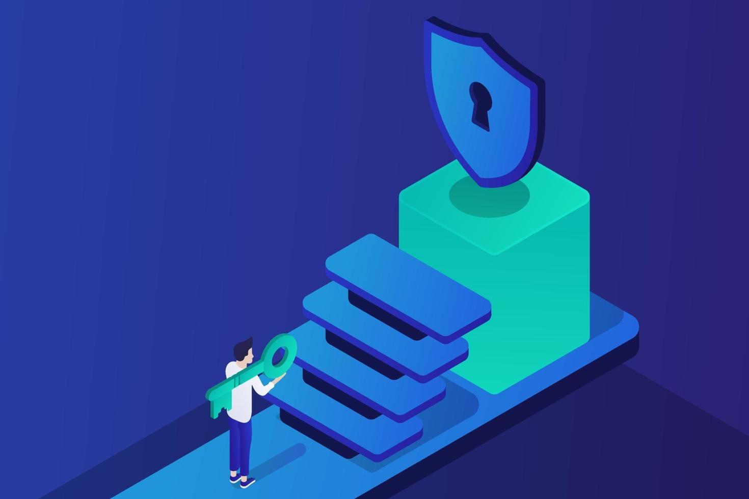 Isometric Cyber Security vector