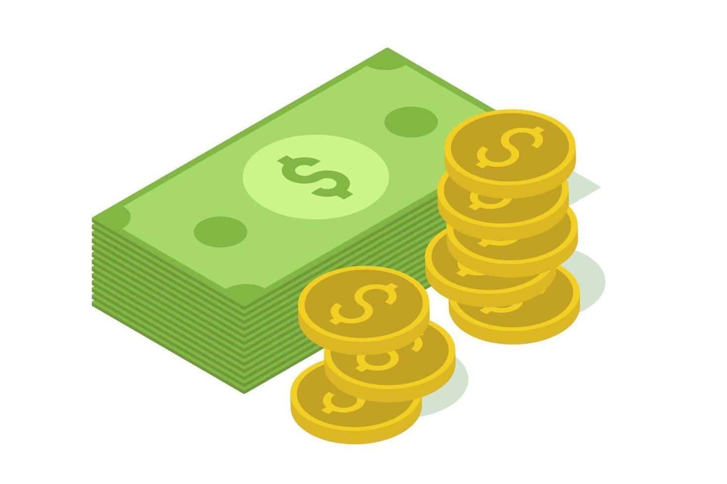 Isometric Cash Stack vector