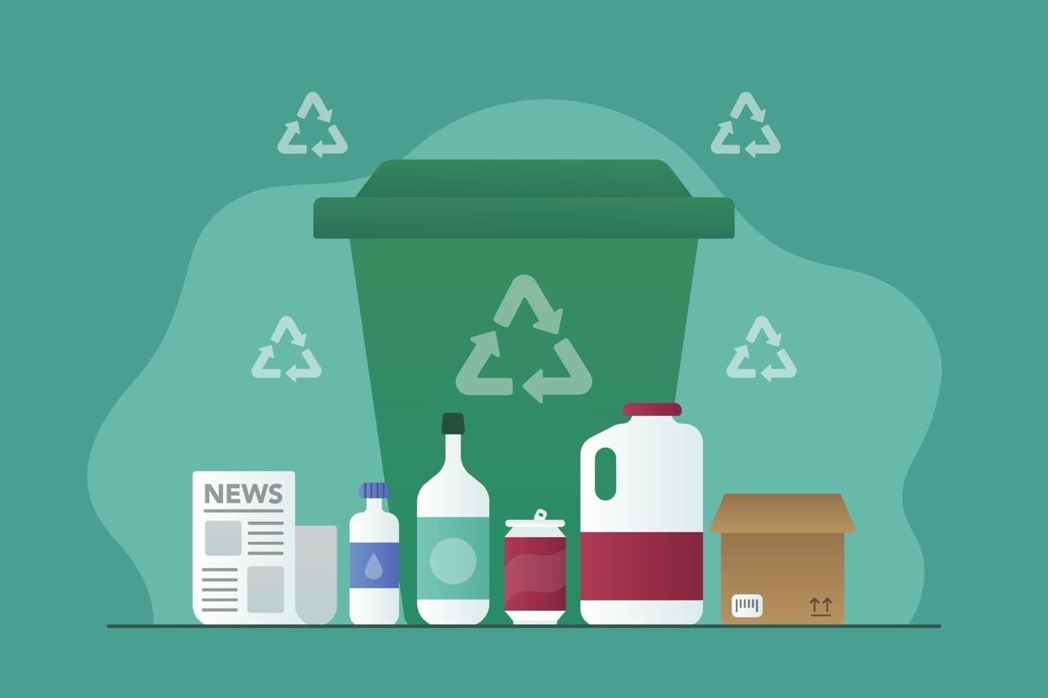 Recycling Bin Contents vector