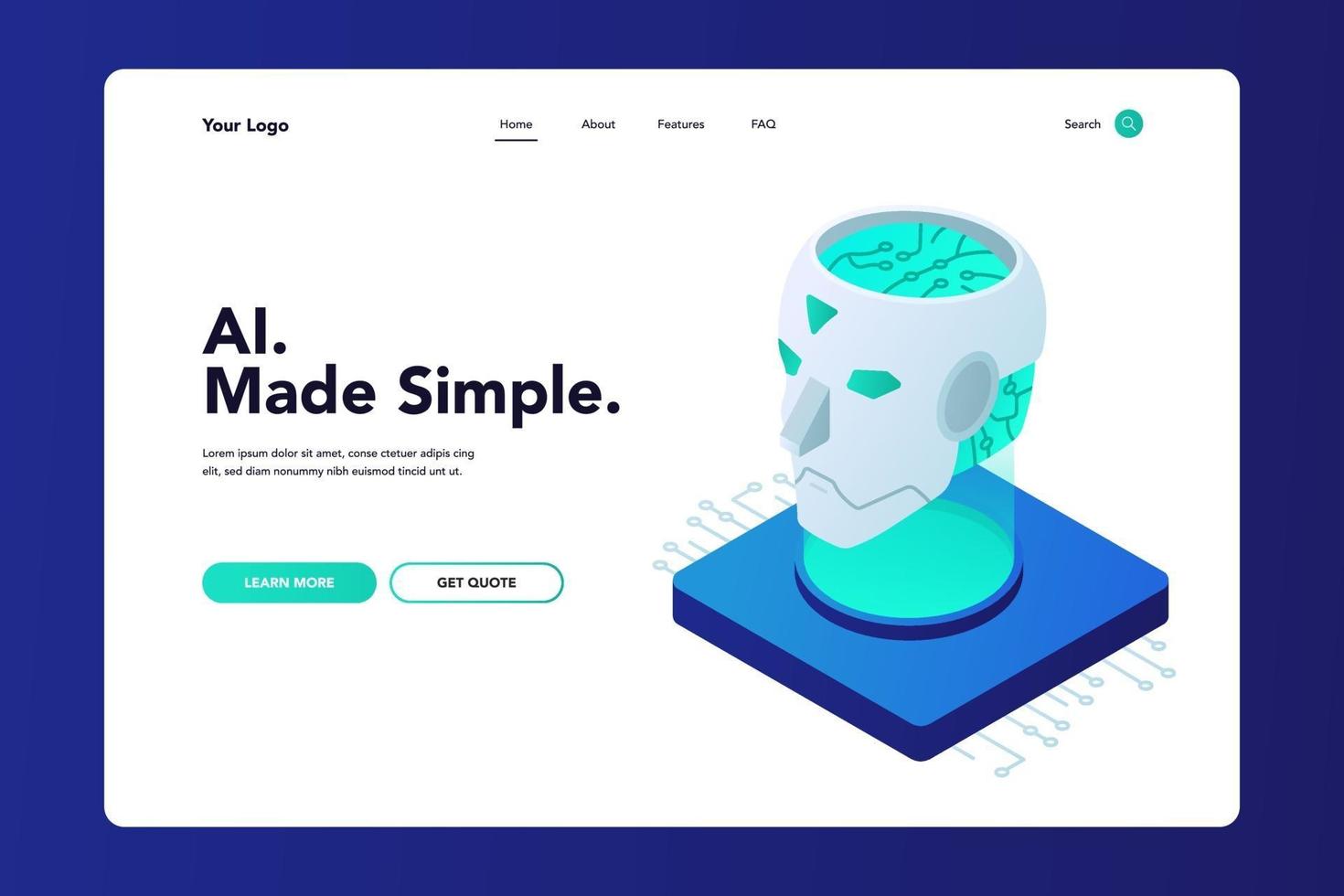 Artificial Intelligence Website vector