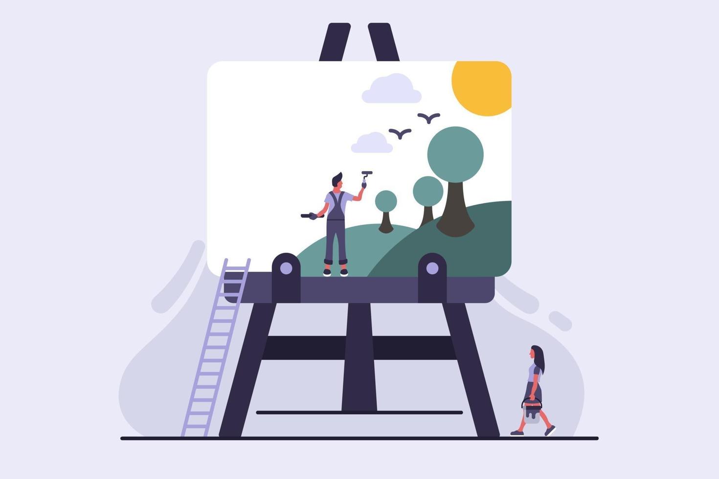 Artists Painting Picture vector