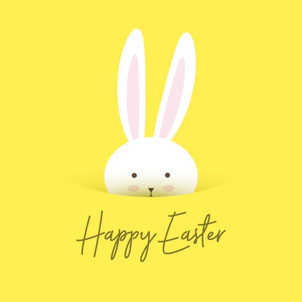 Cute Happy Easter background with bunny design vector