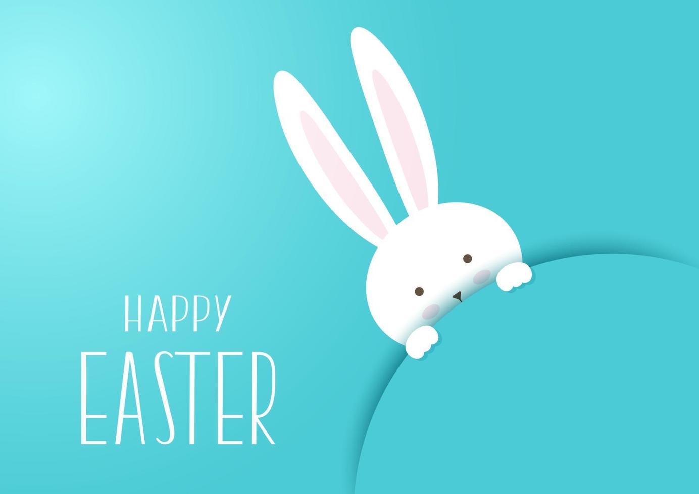 Happy Easter background with cute bunny design vector