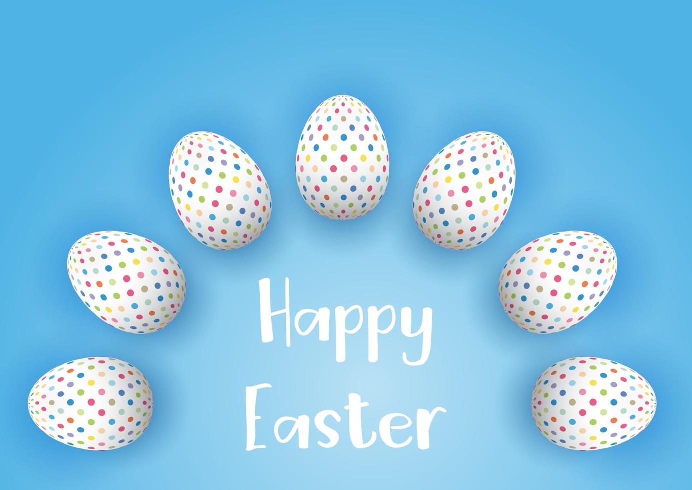 Easter background with polka dot eggs vector