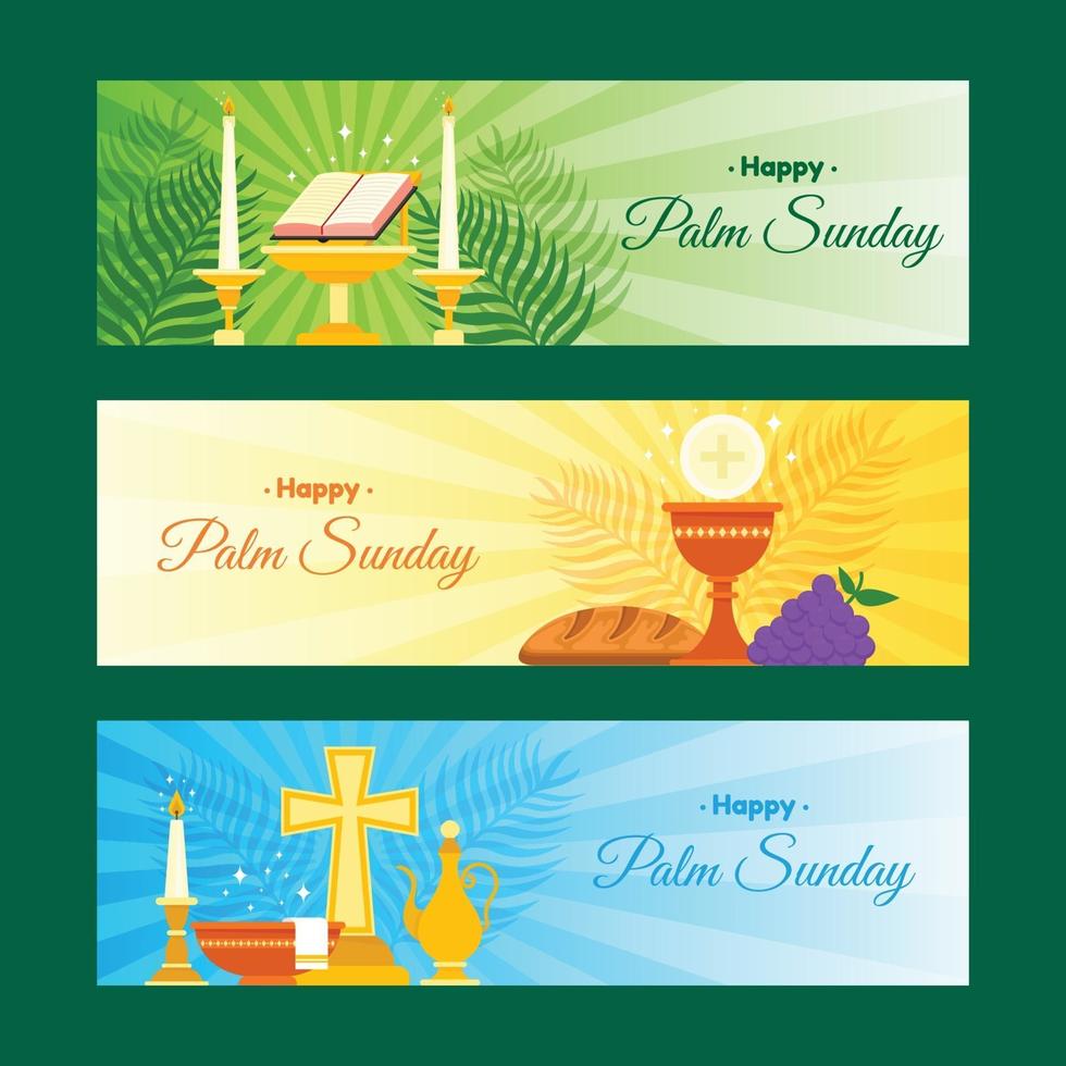 Set of Palm Sunday Banner vector