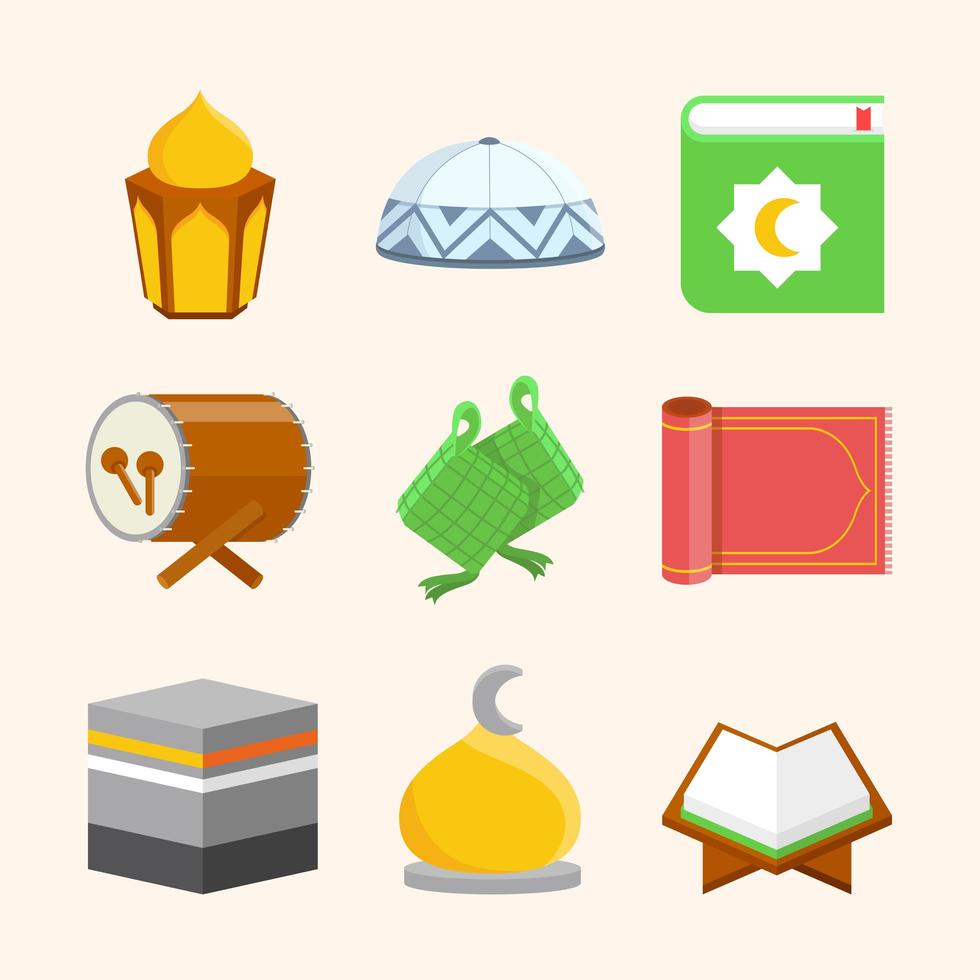 Eid Mubarok Icon Collection vector