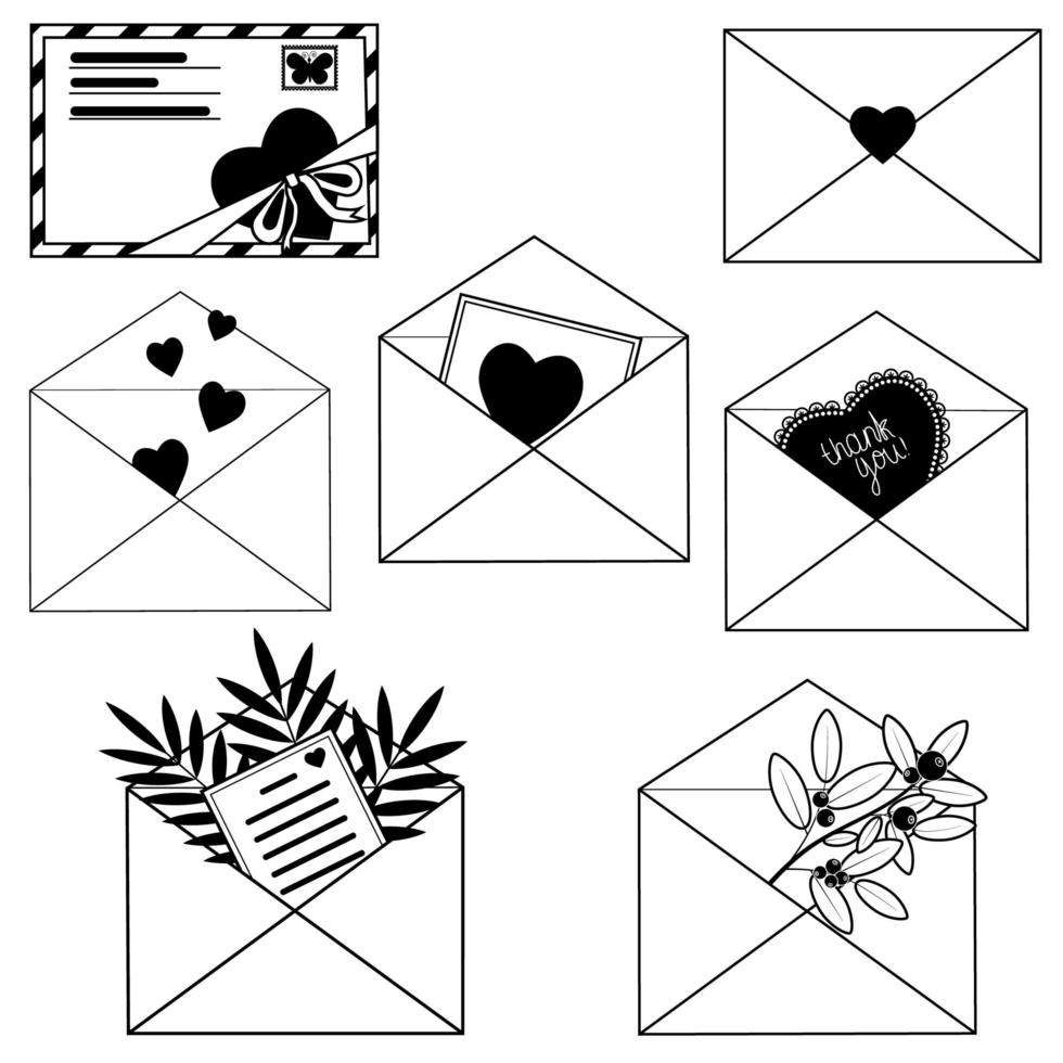 Holiday envelopes contour vector