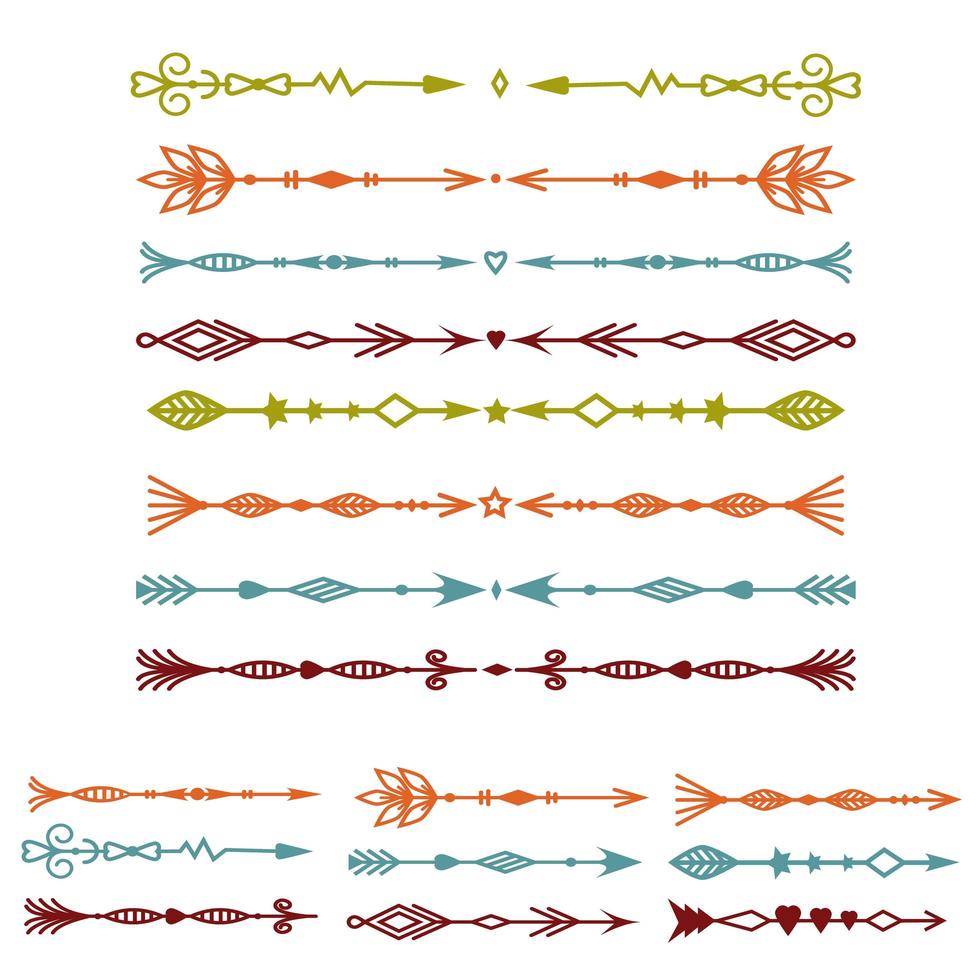 Set of multi colored arrows vector