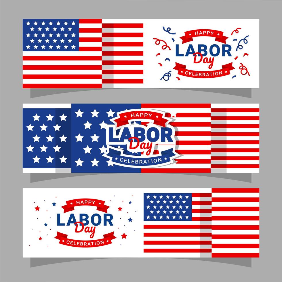 Labor Day Celebration Banner Collection vector