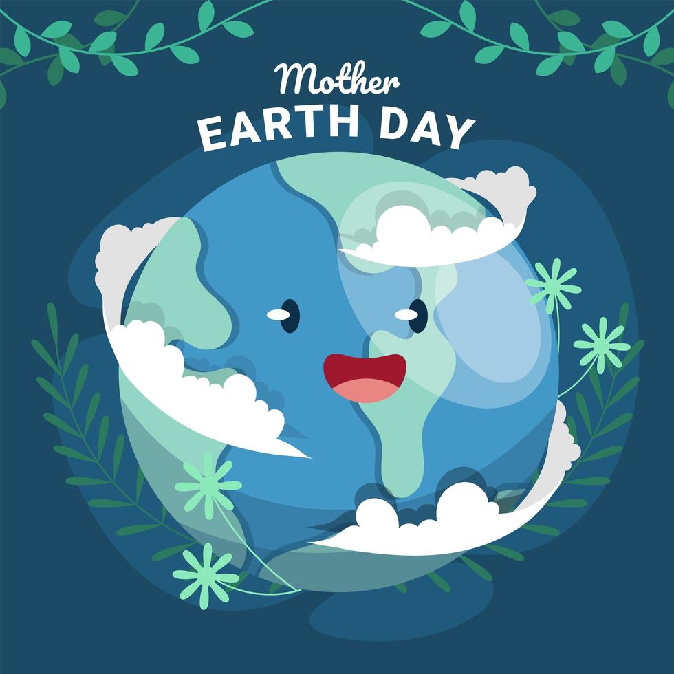 Happy Earth Day Design Concept vector