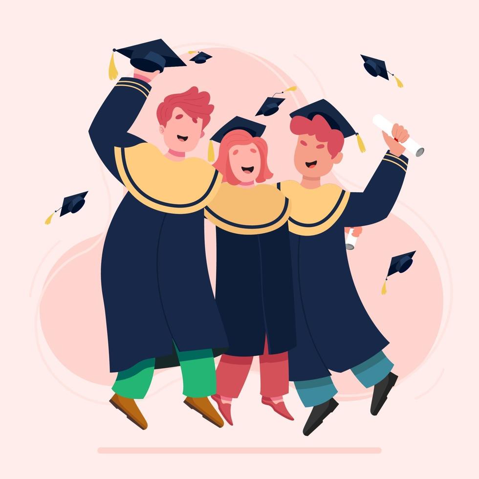 concepto de graduación de estudiantes vector