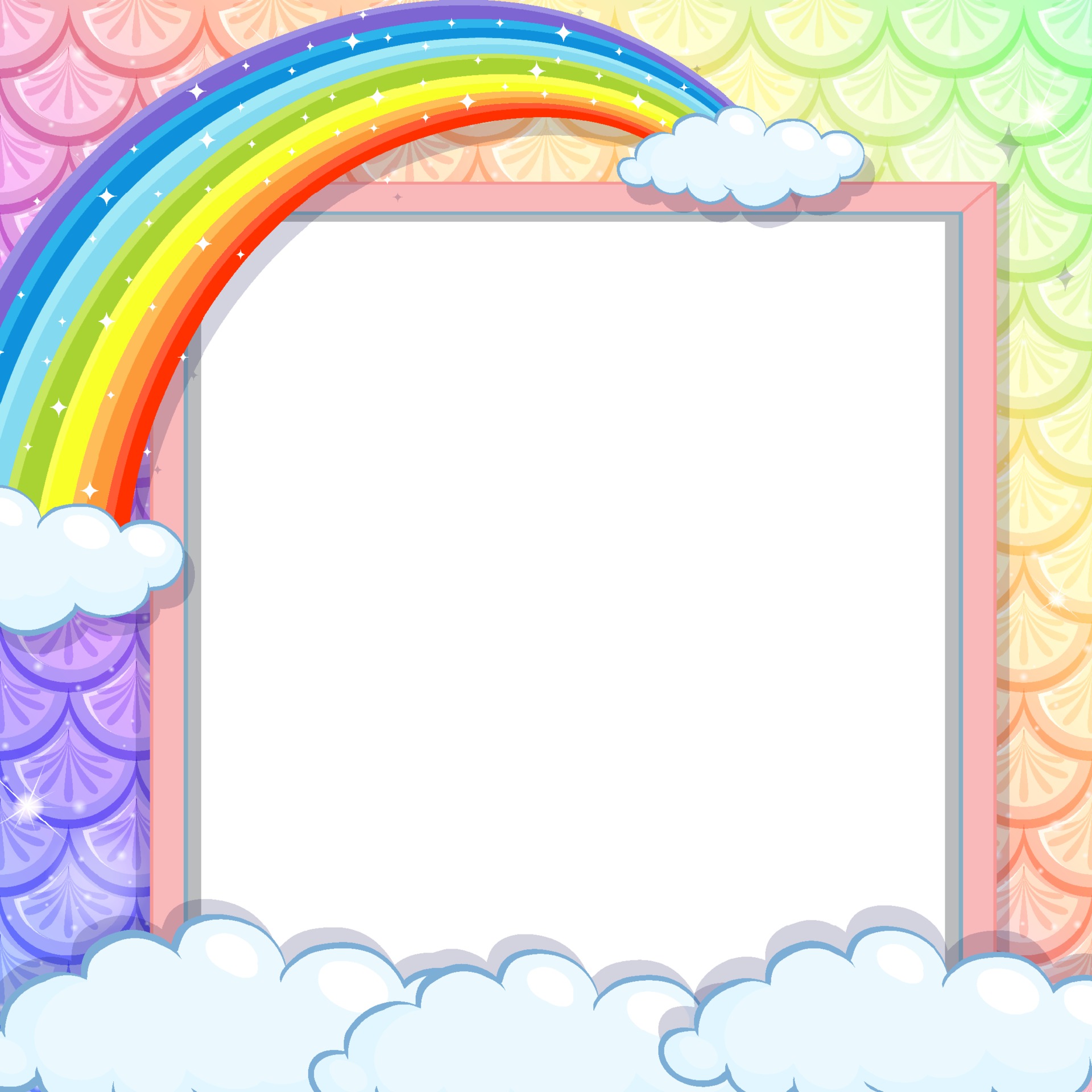 Blank banner on rainbow fish scales background with rainbow 2211645 ...