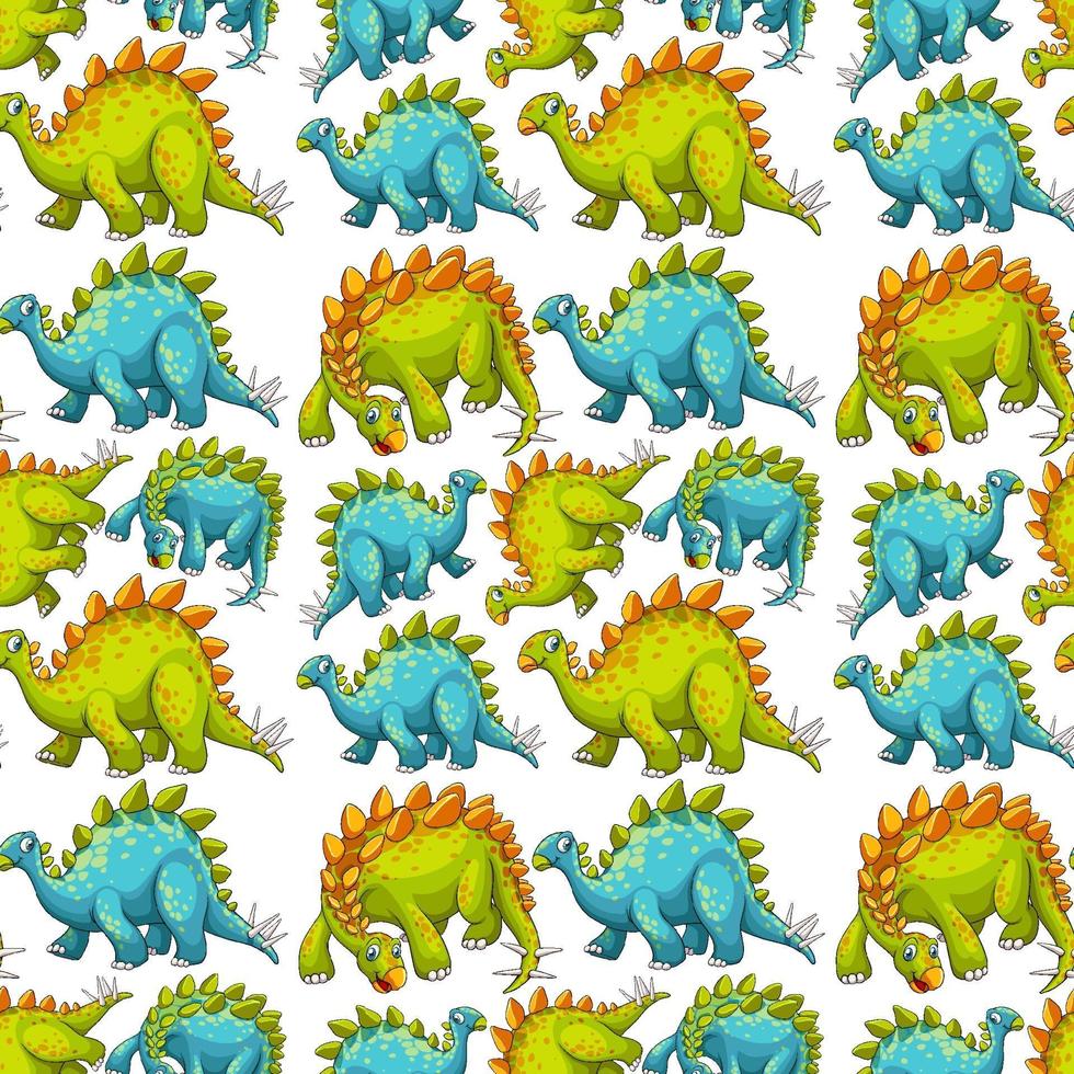 Seamless pattern with fantasy dinosaurs cartoon vector