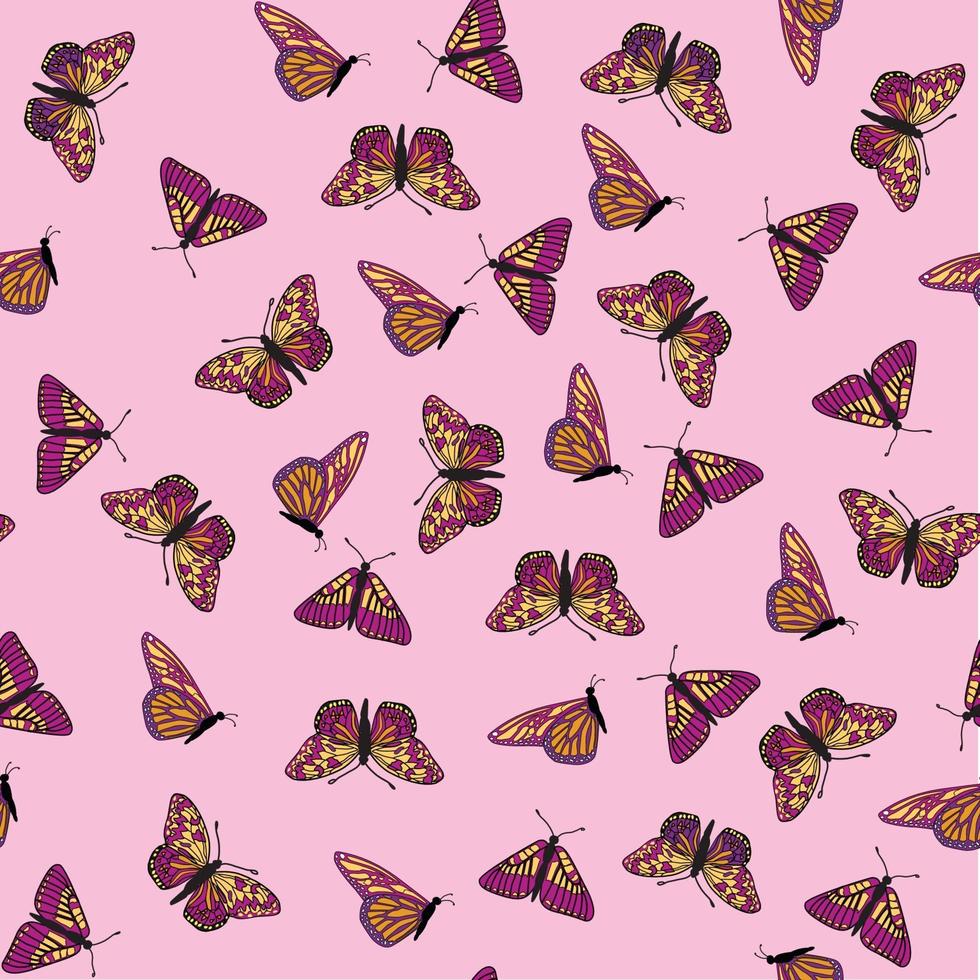 Butterfly seamless pattern vector