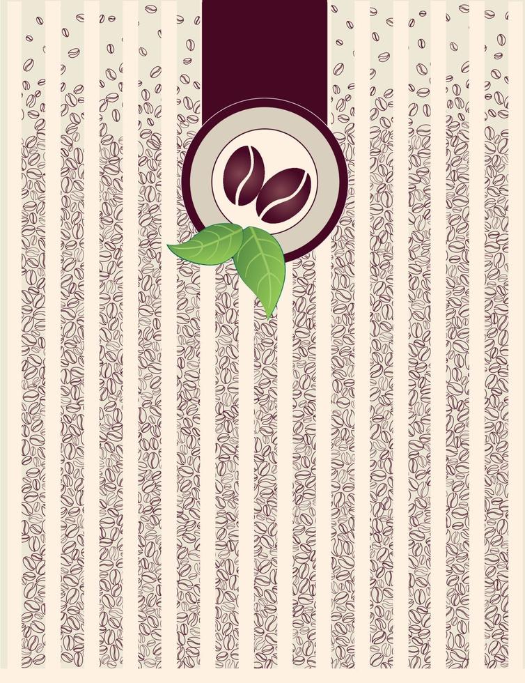 Coffee bean striped background vector
