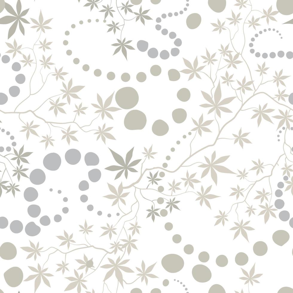 Floral pattern with leaves and flowers and geometric shapes vector