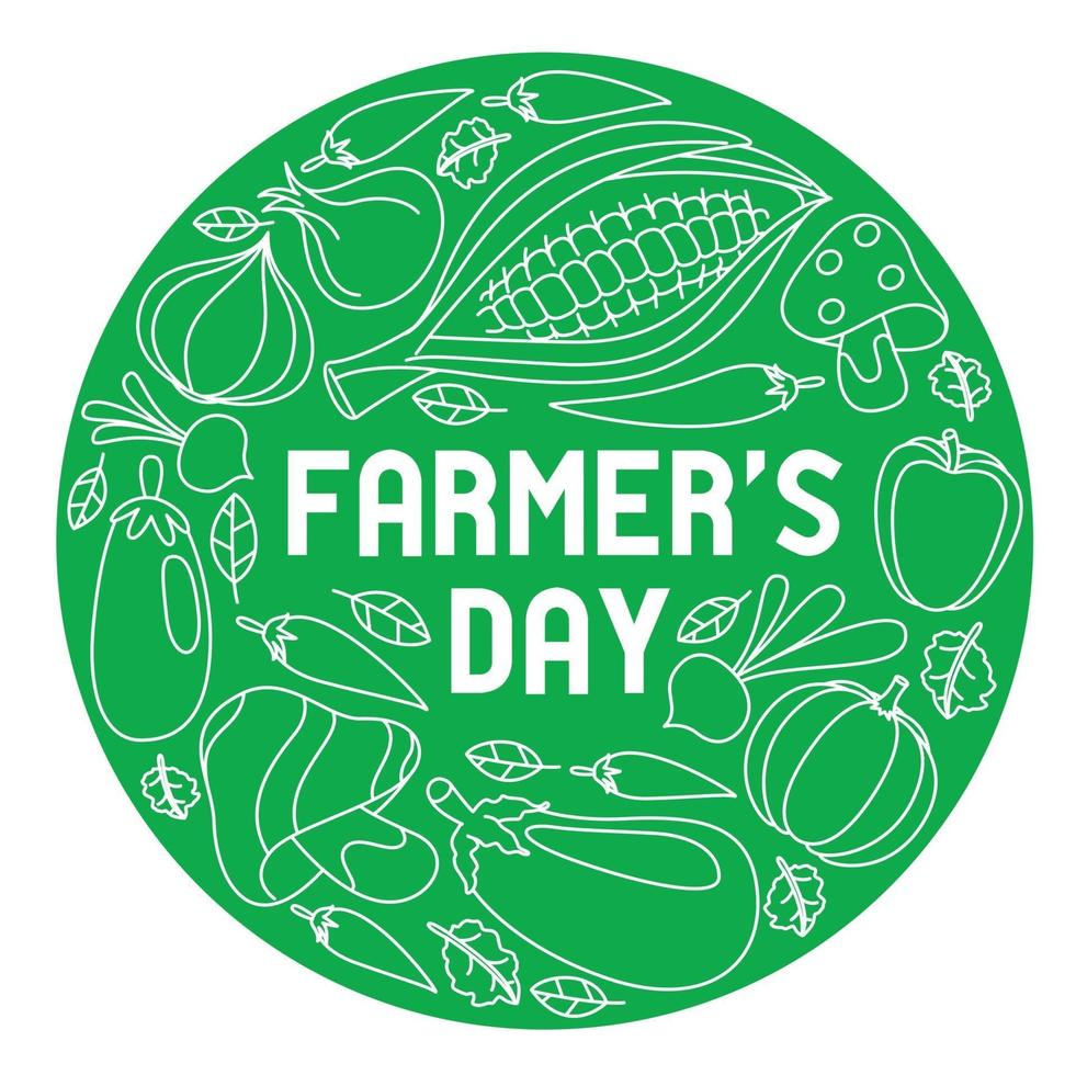 Farmer's day in flat design style. vector