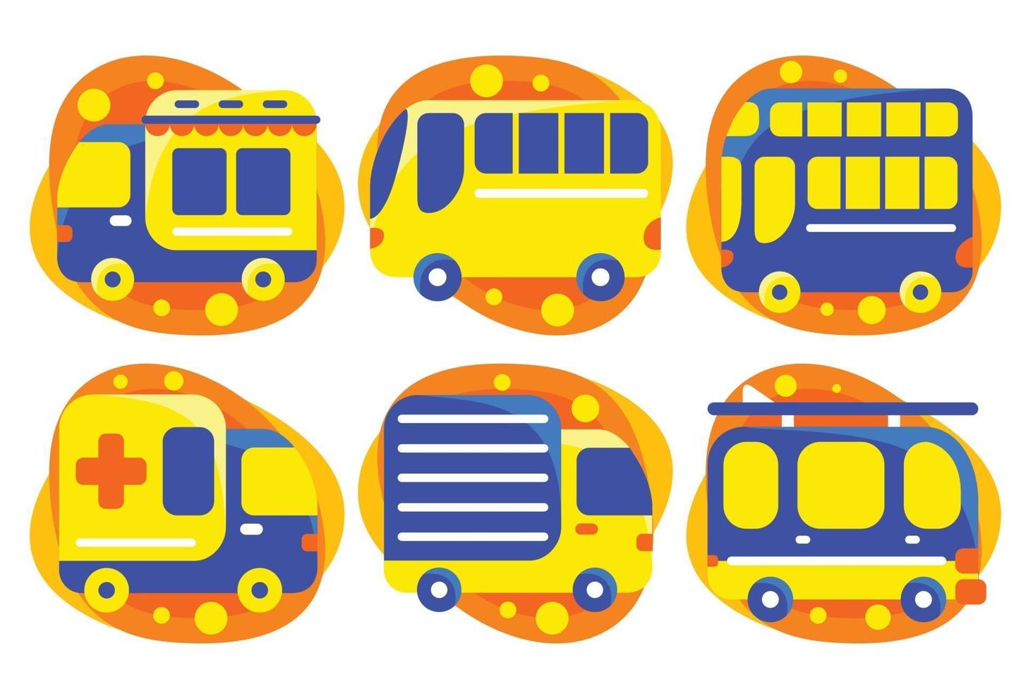 Set of Transportation Element in flat design style. vector