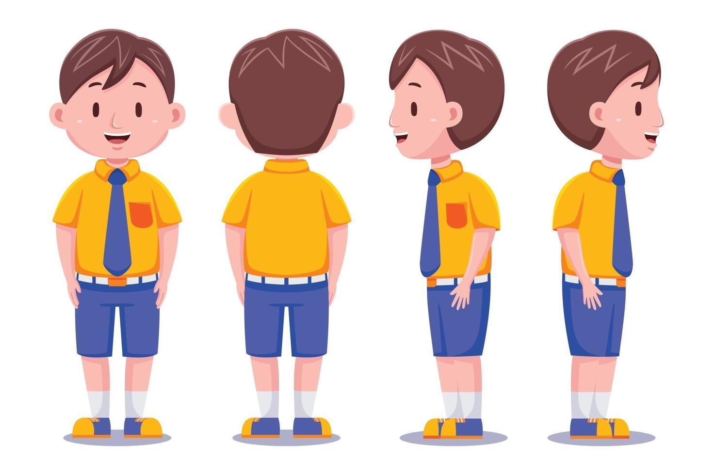 Cute School Boy set vector