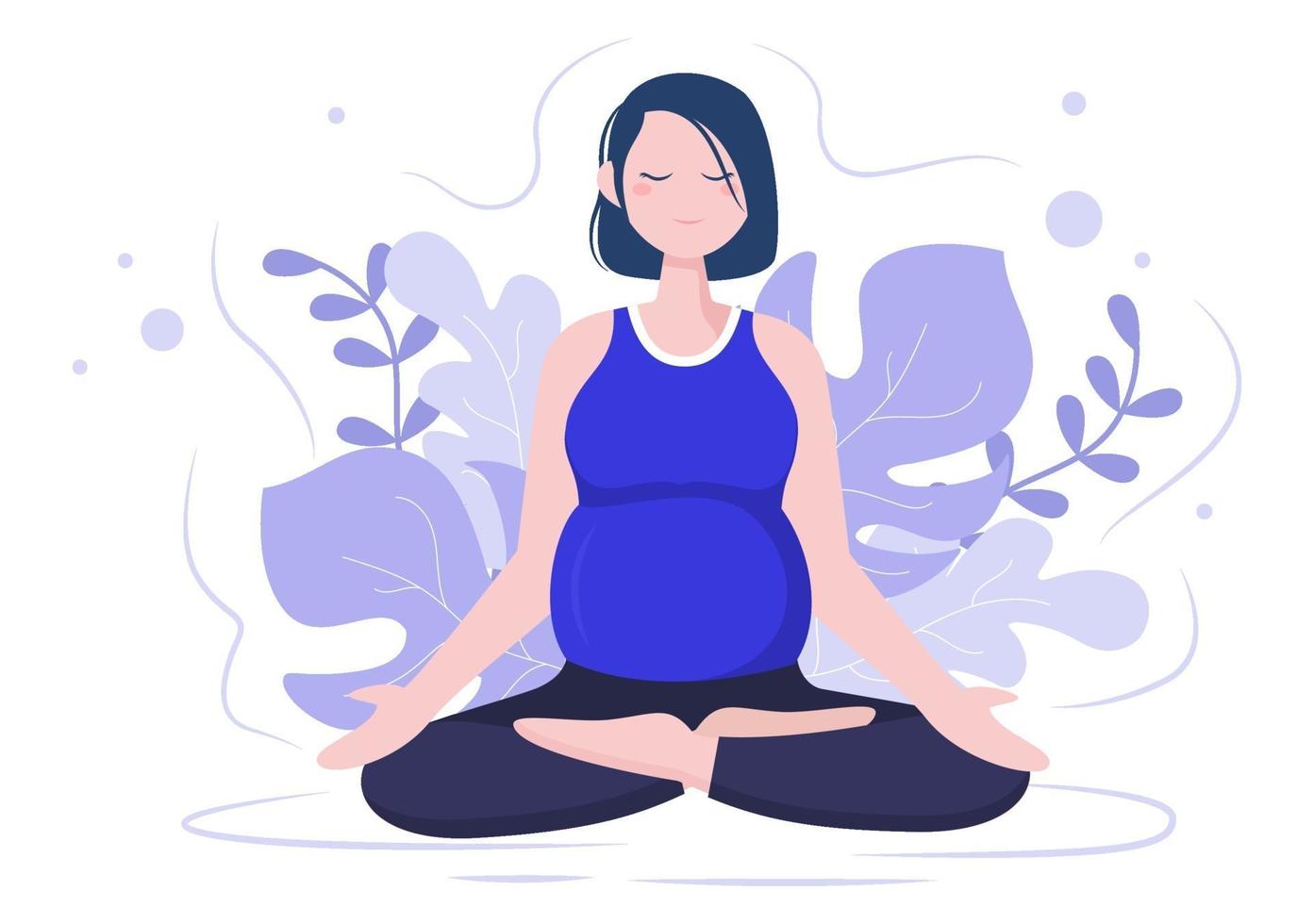 Pregnant Woman Doing Yoga vector