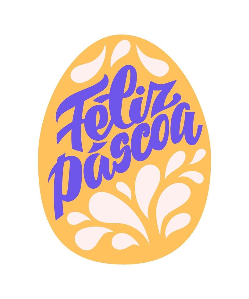 Feliz Pascoa - Happy Easter in portuguese quote. vector