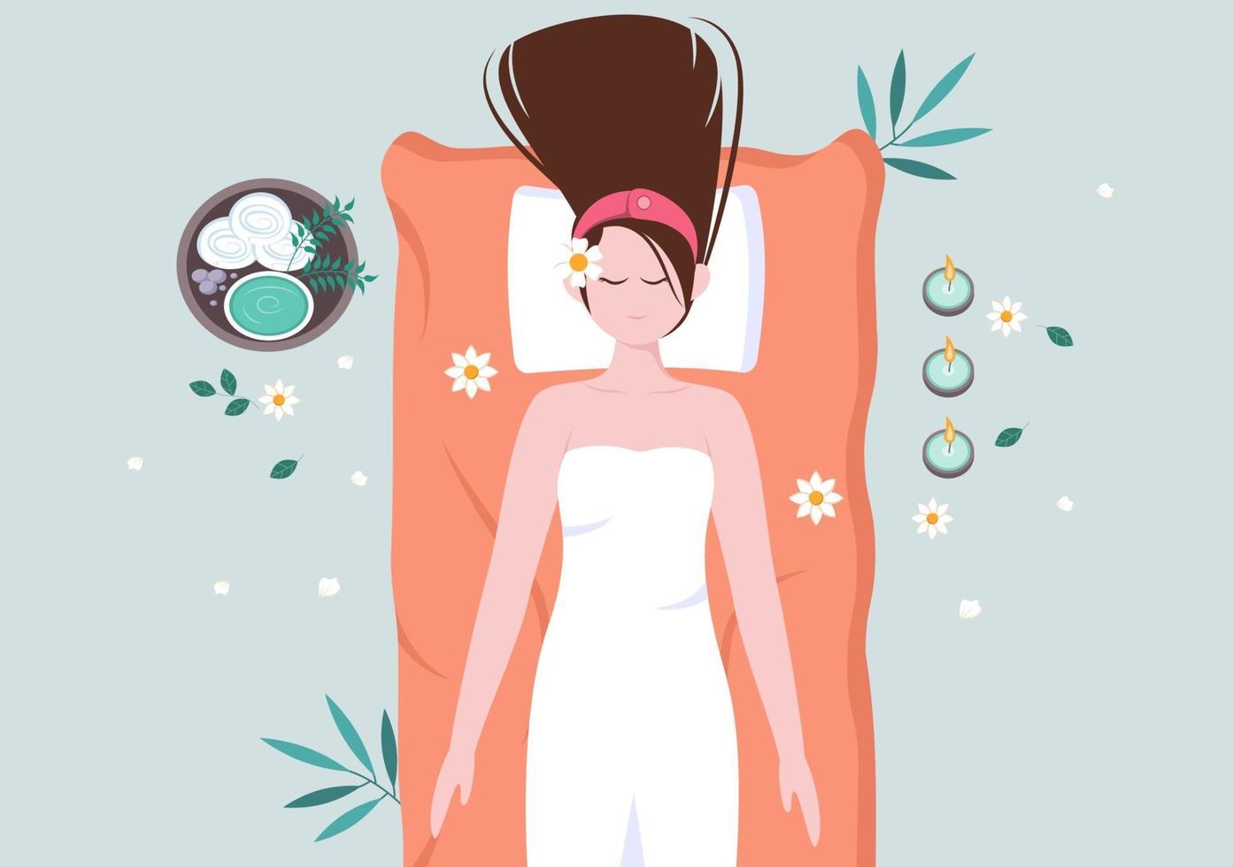 Massage Vector Illustration In Beauty Salon