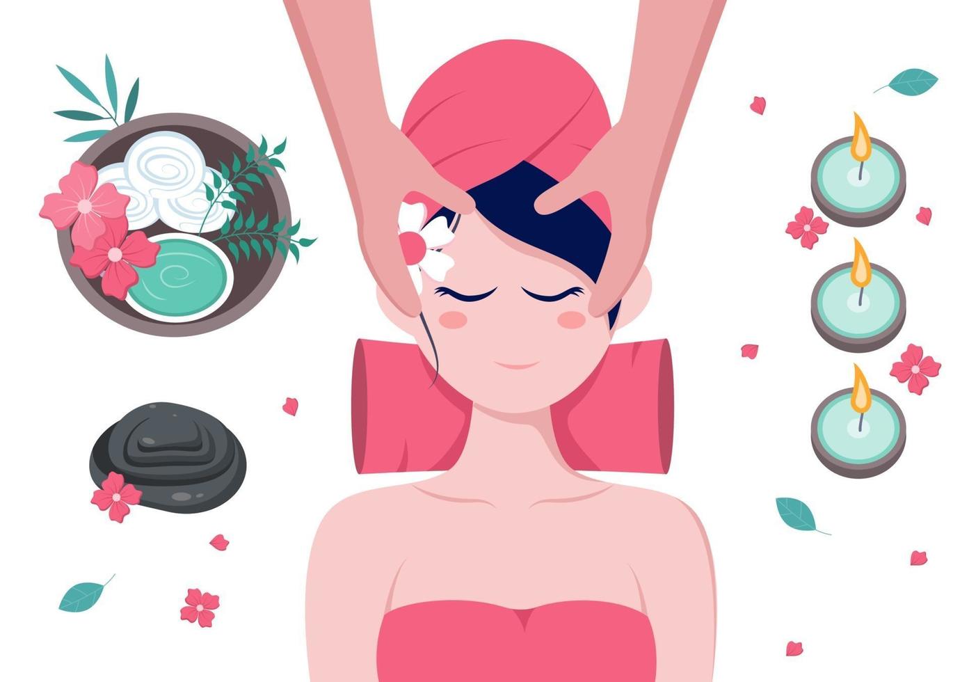 Massage Vector Illustration In Beauty Salon