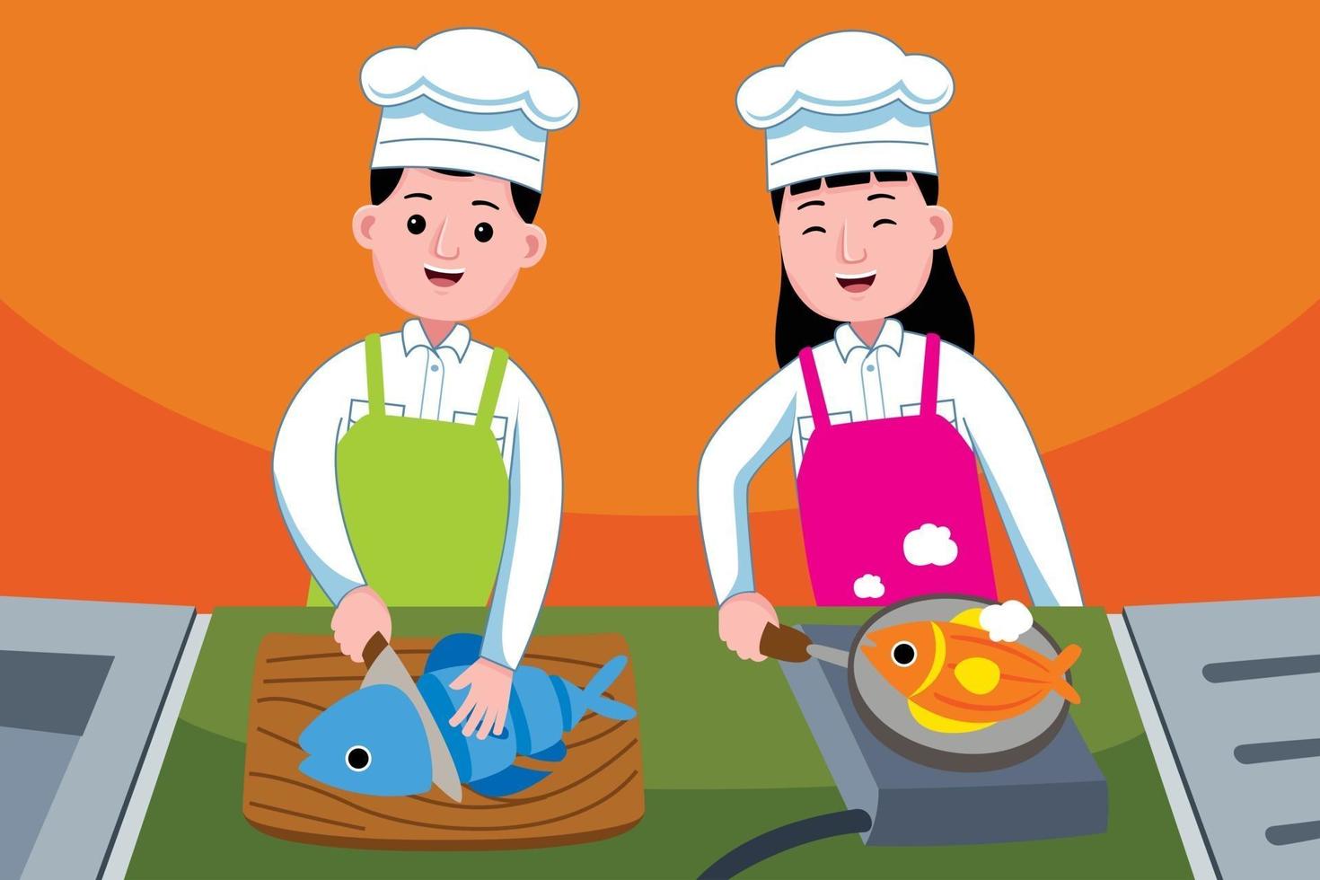 Chef profession in flat design style. vector