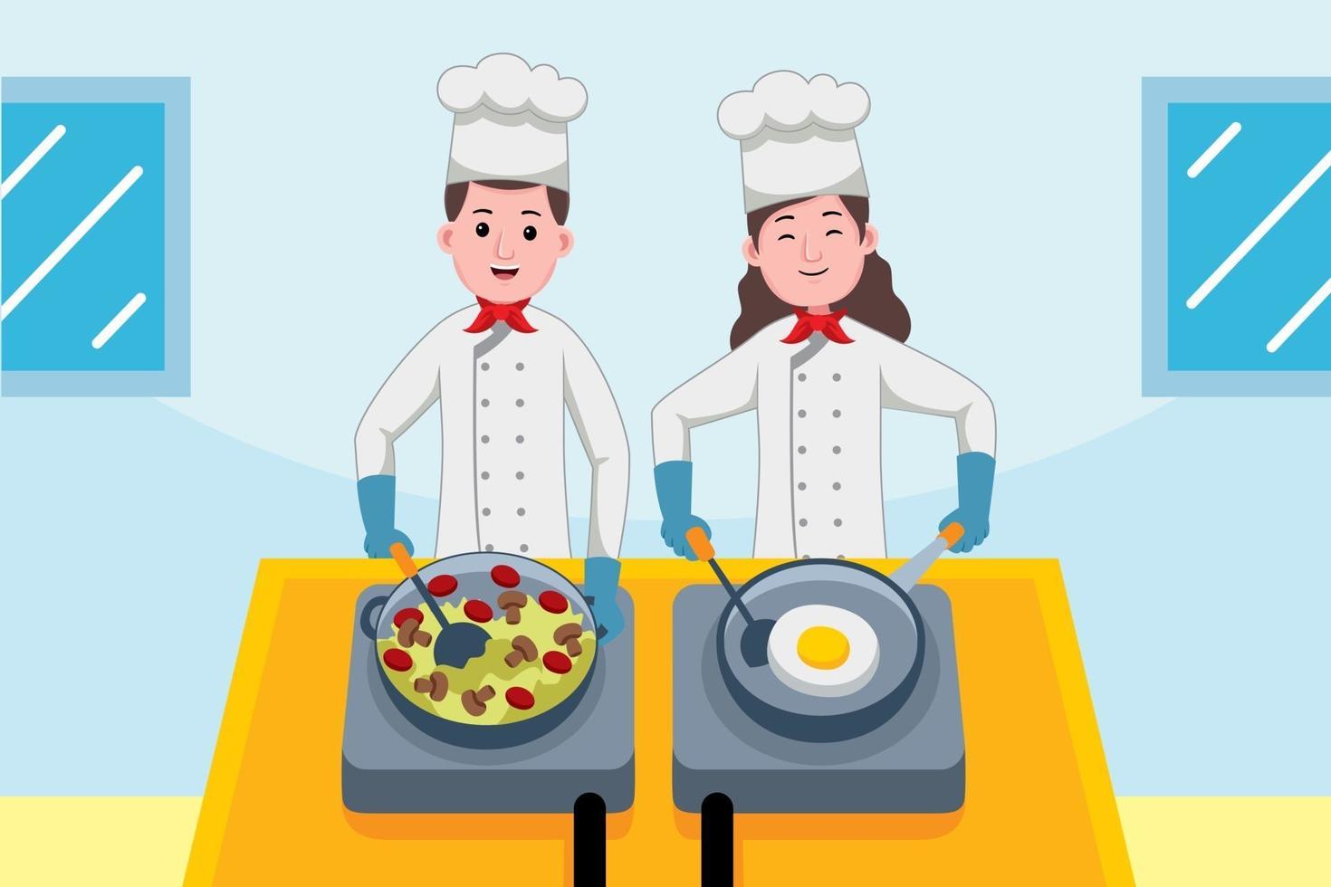 Chef profession in flat design style. vector