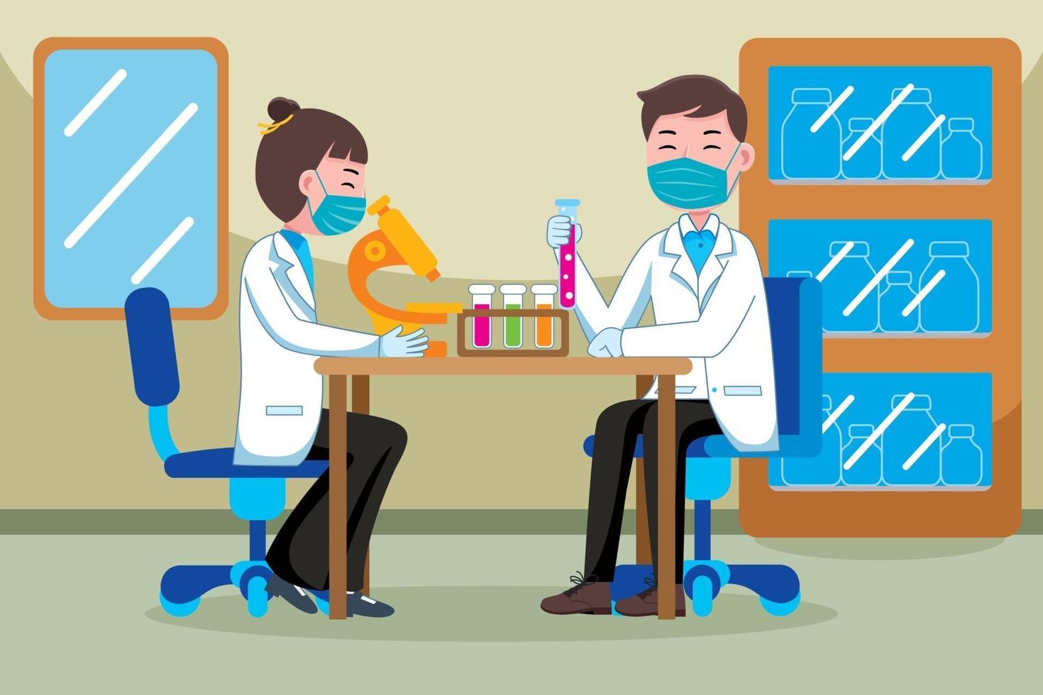 Scientist profession in flat design style. vector