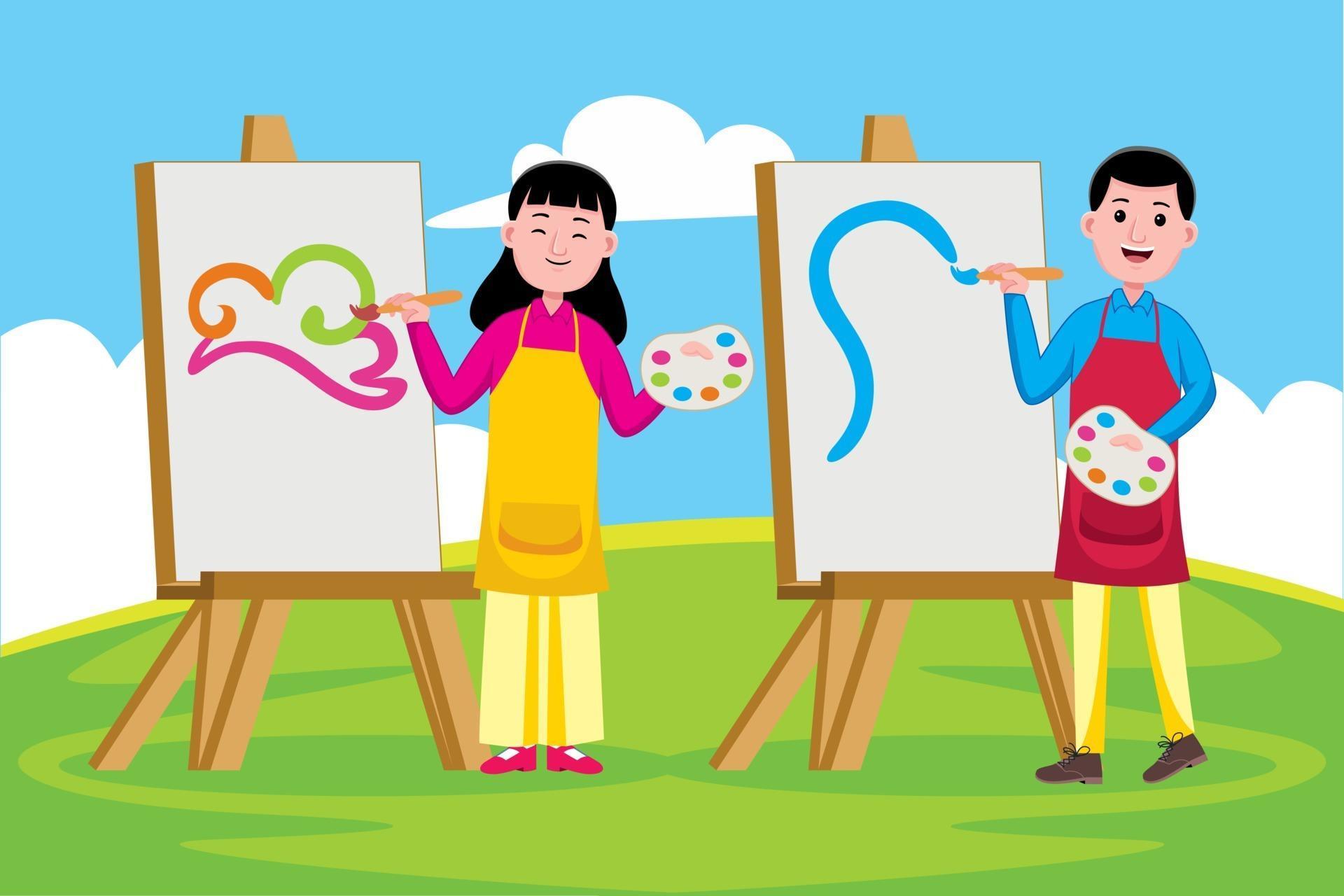 Artist profession in flat design style. 2211952 Vector Art at Vecteezy