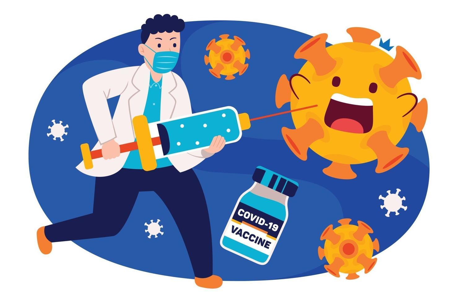 vaccination campaign in flat design style. vector