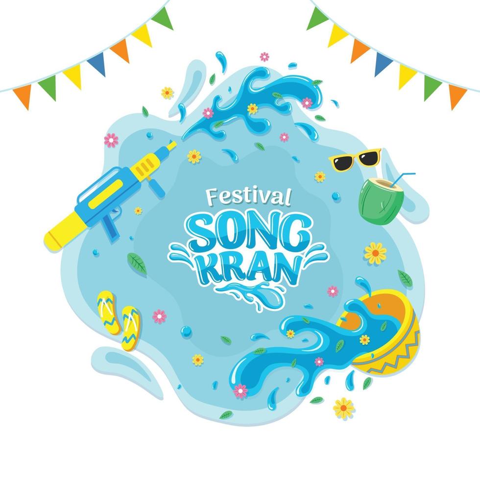 Songkran Festival Holiday vector