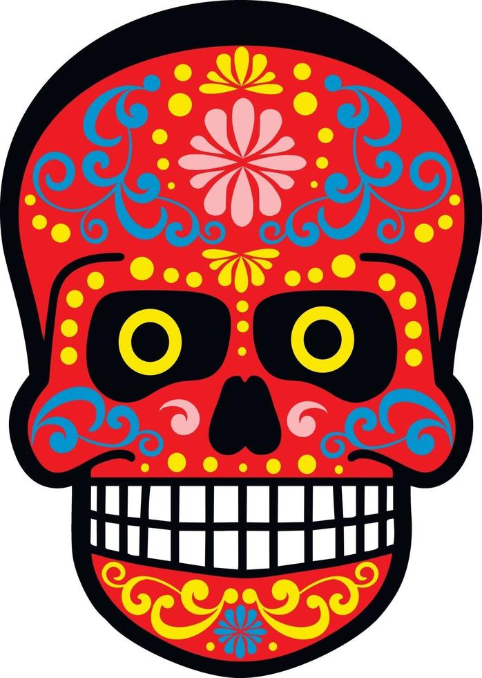 skull and paisley, vintage design vector
