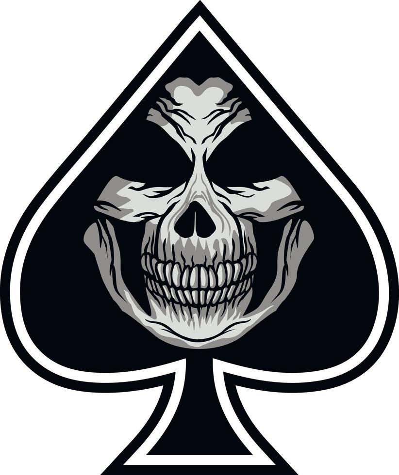ace of spades with skull, grunge vintage design 2212048