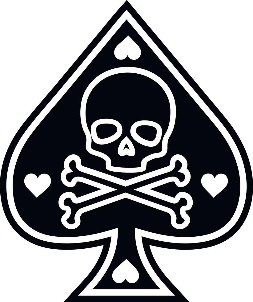ace of spades with skull vector