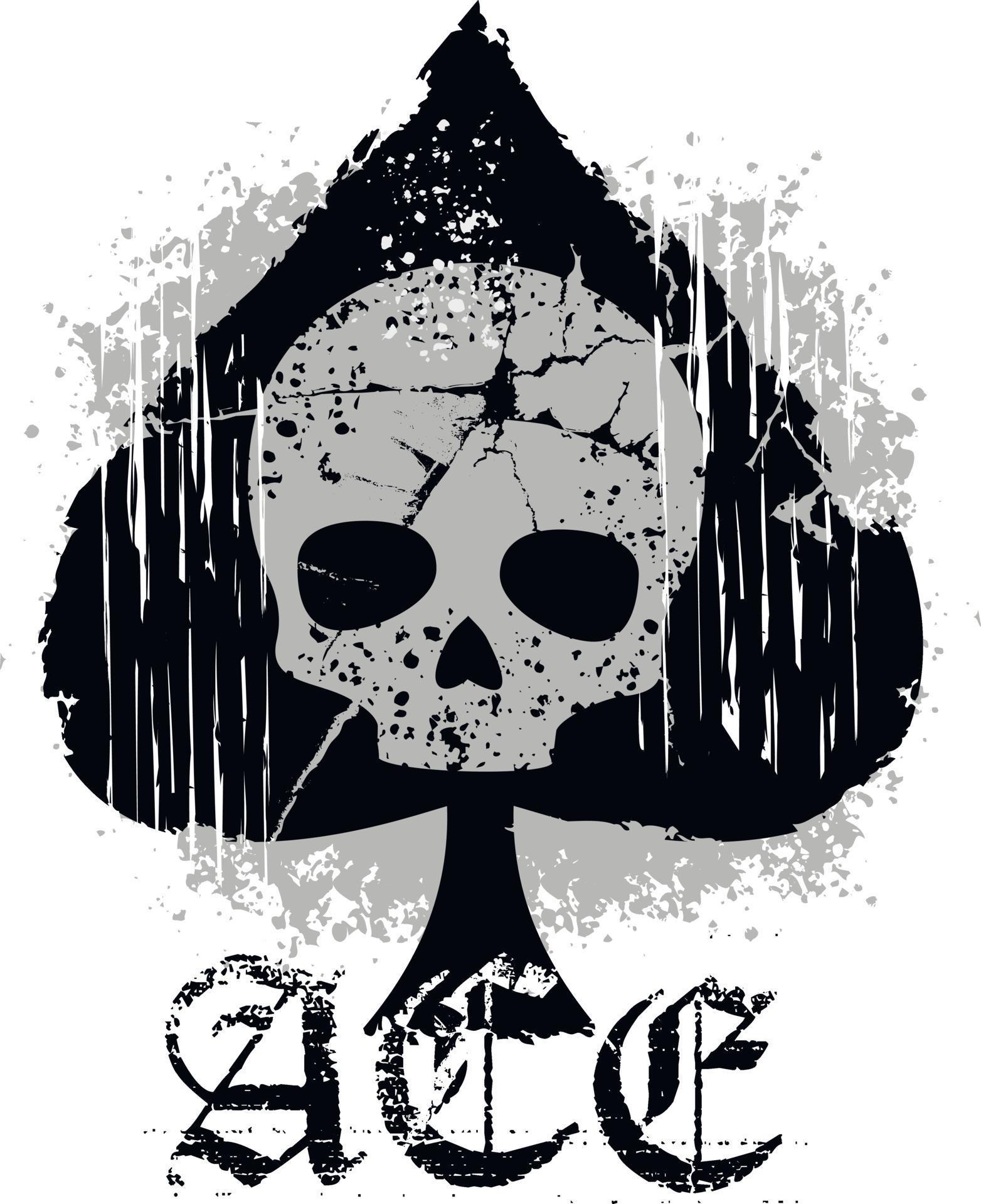 ace of spades with skull, grunge vintage design 2212050 Vector Art at