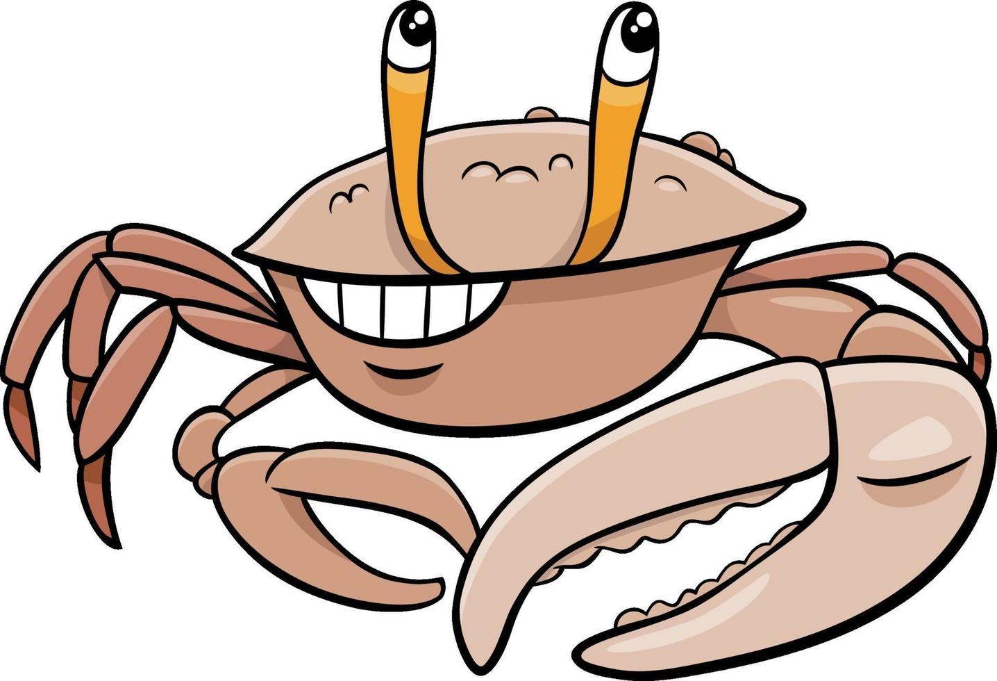 cartoon fiddler crab comic animal character vector