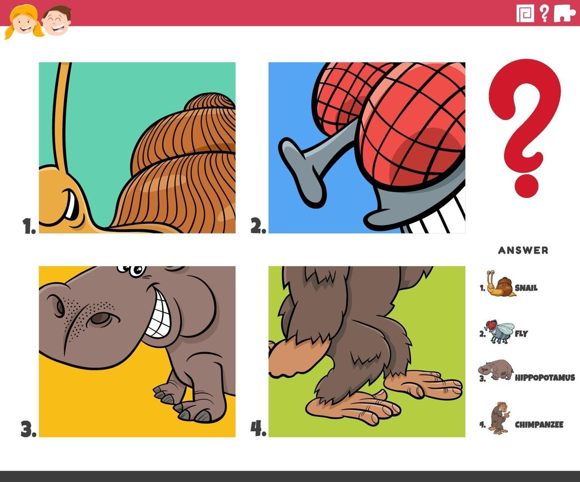 Adivinar Personajes De Animales De Dibujos Animados Juego Educativo Para Ninos 2212093 Vector En Vecteezy