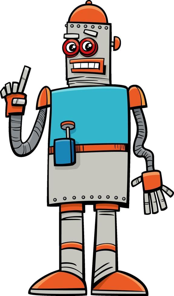 cartoon robot fantasy comic character vector