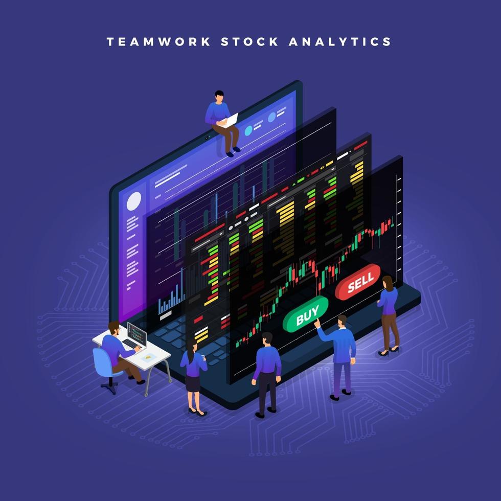 Isometric Data Analytics vector