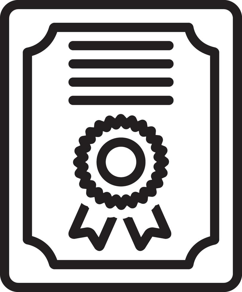 icono de línea para certificado vector