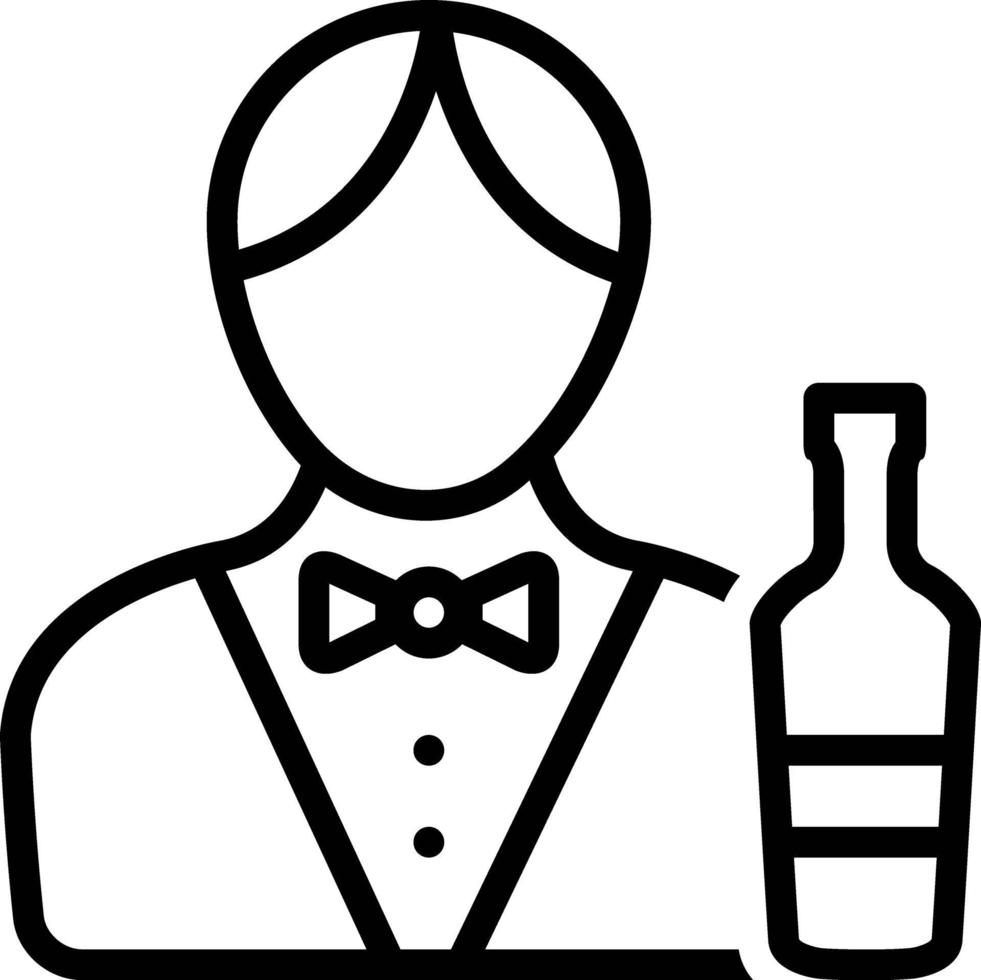 icono de línea para barman vector