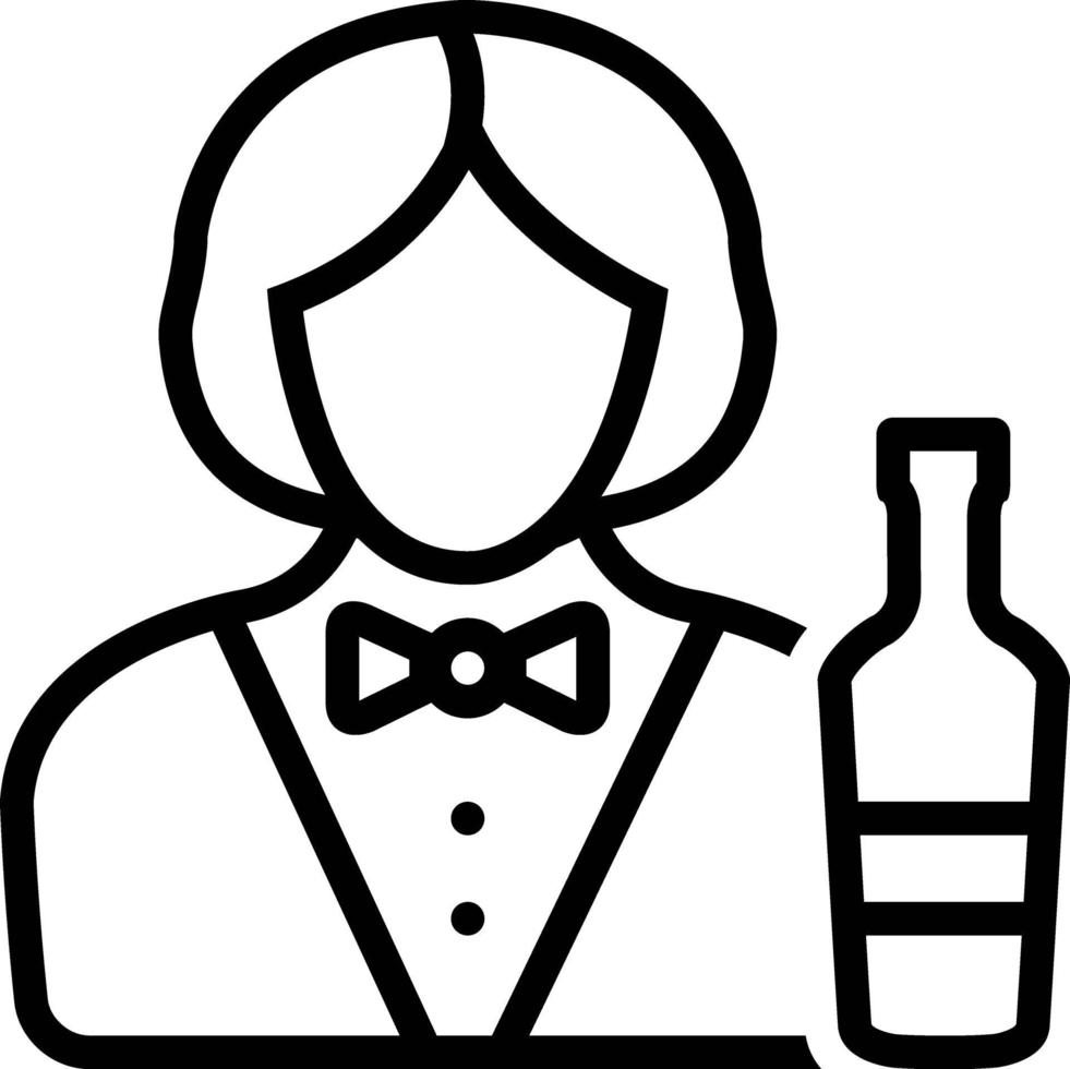 Line icon for bartender vector